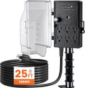 SURAIELEC Outdoor Power Stake, Dusk to Dawn Light Timer, 25FT Extension Cord by SURAIELEC