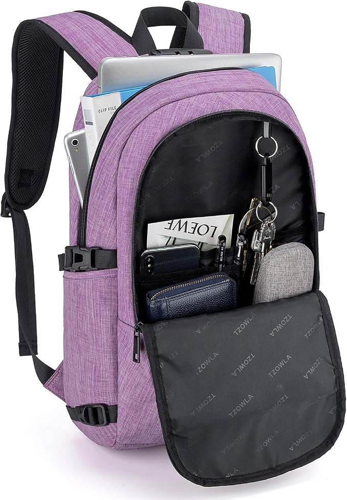 Tzowla Travel Laptop Backpack Water Resistant Anti-Theft Bag - Image 2