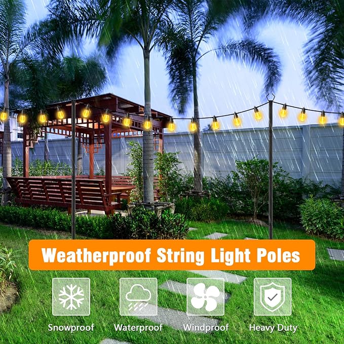 AILBTON 2 Pack 10Ft String Light Poles, Light Poles - Image 6