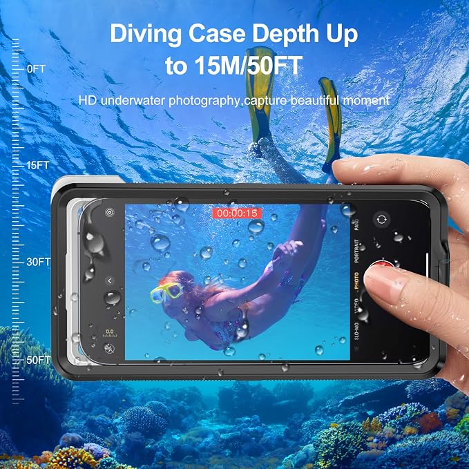 Beasyjoy Waterproof Phone Case, Underwater Snorkeling Diving Phone Case - Image 3
