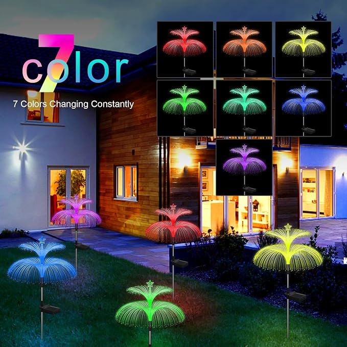 Weepong Solar Garden Lights 6 Pack New Upgraded Solar Lights Outdoor Waterproof - Image 3