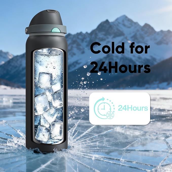 Insulated Water Bottle with Straw - Image 7