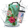 Waterproof Dry Bag, Roll Top Tropical Summer Watercolor Hibiscus Small by Cliduli
