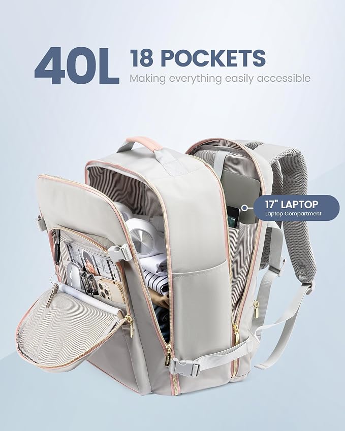 LOVEVOOK Travel Backpack for Women & Men 40L, Airline Approved Carry On - Image 5