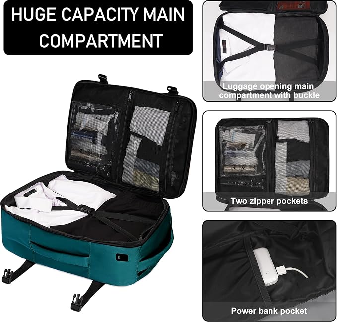 ECOHUB Travel Backpack 18x14x8 Spirit Airlines Personal Item Bag Carry On - Image 4