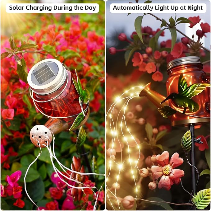 SRNPMIU Solar Watering Can Light, Yard Outdoor Decor Lights, IP65 Waterproof - Image 2