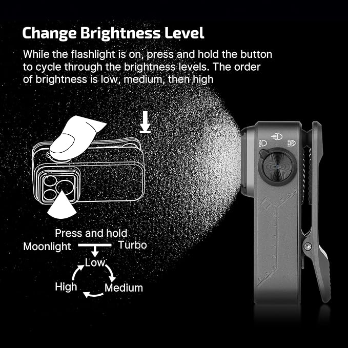 OLIGHT Oclip Pro EDC Flashlight Clip-on Light, Rechargeable 500 Lumens - Image 5