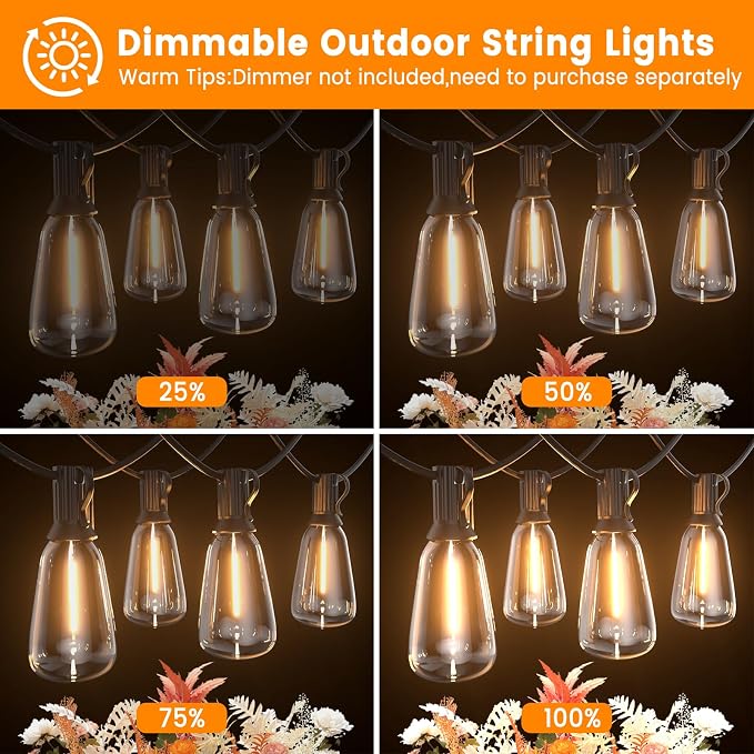 LED Outdoor String Lights 400ft Shatterproof Patio Lights - Image 7