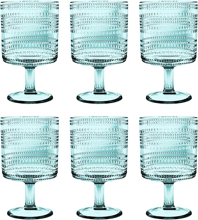 Beaded 14 oz Durable Acrylic Wine Glasses, Shatter-Resistant and by AbodeHomewares-TheDesignDestinationforTabletopDrinkwareKitchenandPet