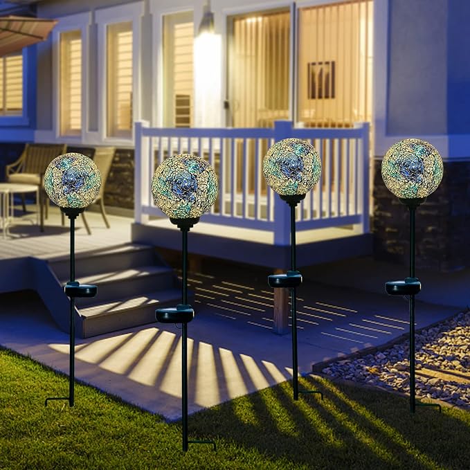 VCUTEKA Mosaic Solar Light, Solar Garden Decorative Lights Outdoor Waterproof - Image 6