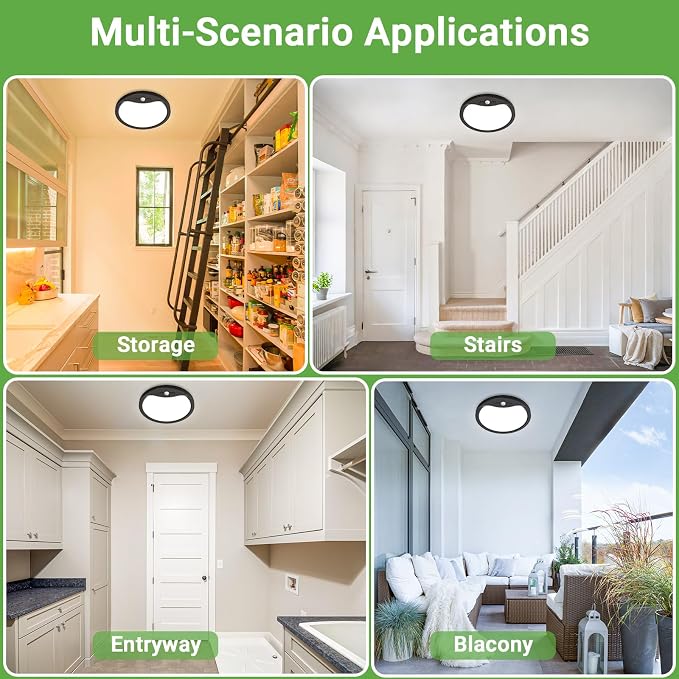 zemty 2Pack 9inch Motion Sensor Ceiling Lights Wired, 18W 1800lm 3CCT/3 - Image 7