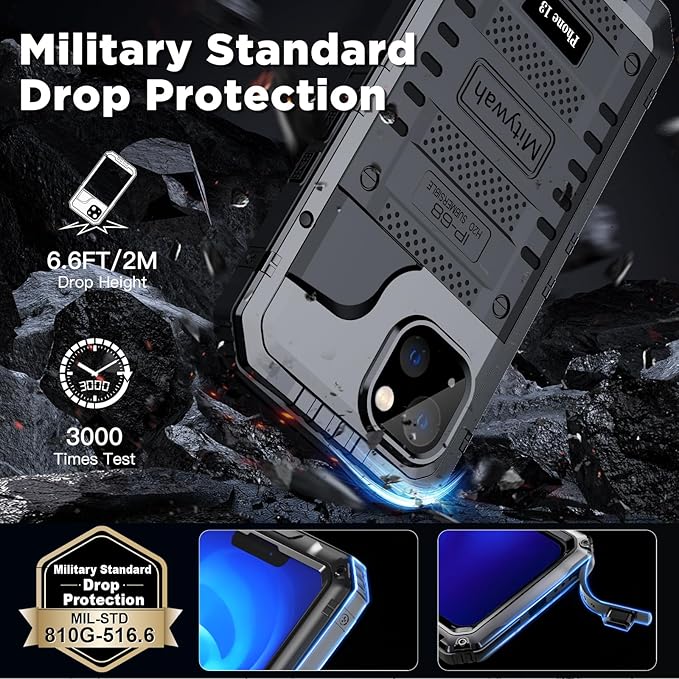 Mitywah Waterproof Case for iPhone 13, Heavy Duty Military Grade Drop - Image 4