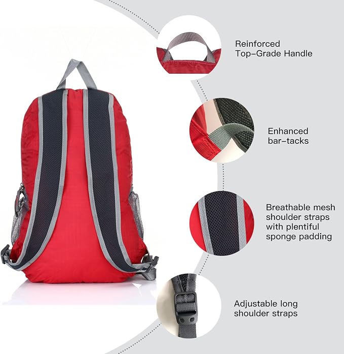 Outlander Packable Handy Lightweight Travel Hiking Backpack Daypack - Image 4