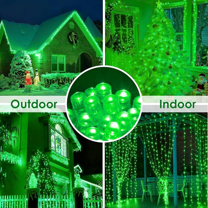 88FT 240LED Extra-Long Connectable String Lights Indoor Outdoor Clear Wire - Image 7