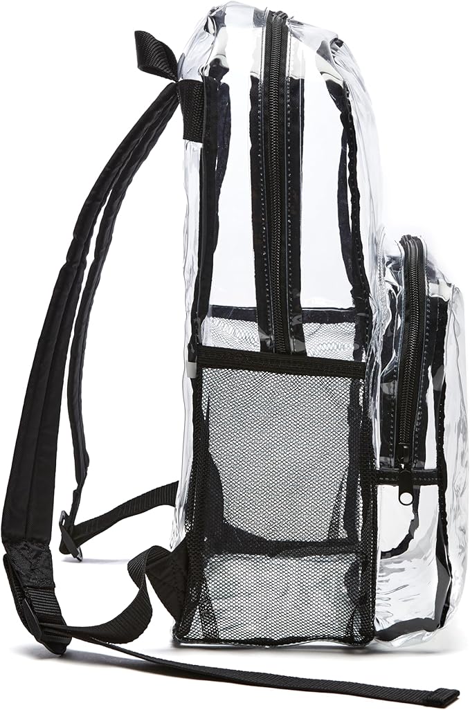 Amazon Basics Transparent Clear School Backpack, Water-Resistant PVC Plastic - Image 4