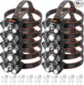10 Pack Rechargeable Headlamp, USB Rechargeable LED Head Lamp Bulk, 4 Mode 90° by VIHOSE