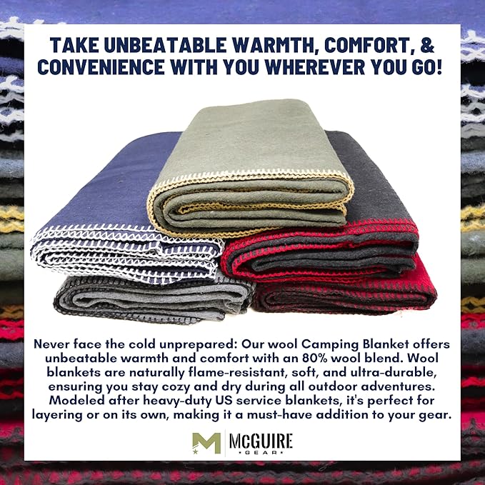 M MCGUIRE GEAR Heavy Duty Wool Blanket, and First Aid Use – Mil-Spec, Fire - Image 4