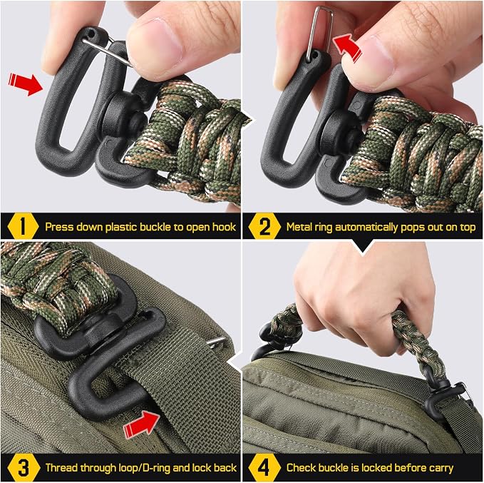 Tactical Paracord Handle，9-core Weaving Paracord Strap - Image 6