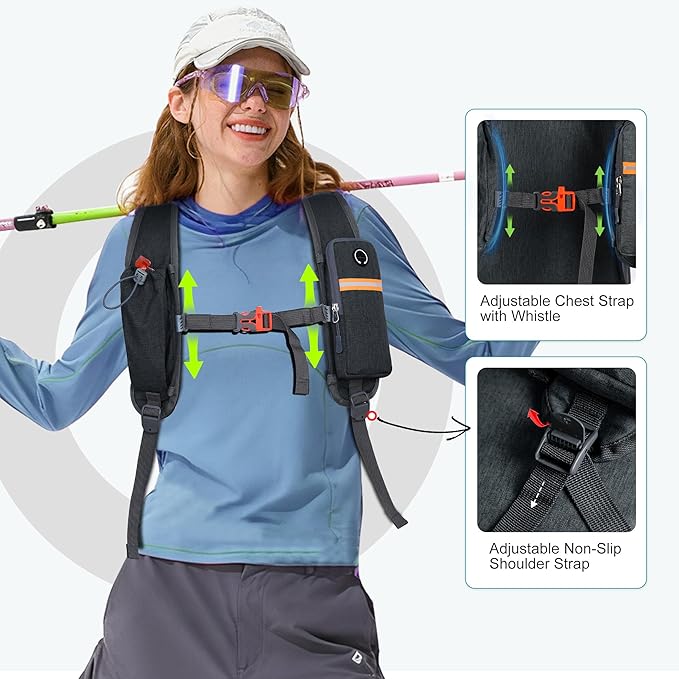 FIORETTO 15L Hiking Backpack for Women Men Mini Packable Backpack Lightweight - Image 3