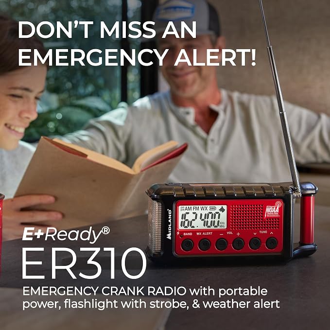 Midland - ER310, Emergency Crank Weather AM/FM Radio - Multiple Power Sources - Image 4