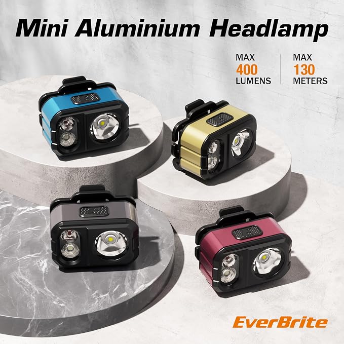 EverBrite 400LM Rechargeable Headlamp, 1.59 oz Lightweight & Comfortable Head - Image 8