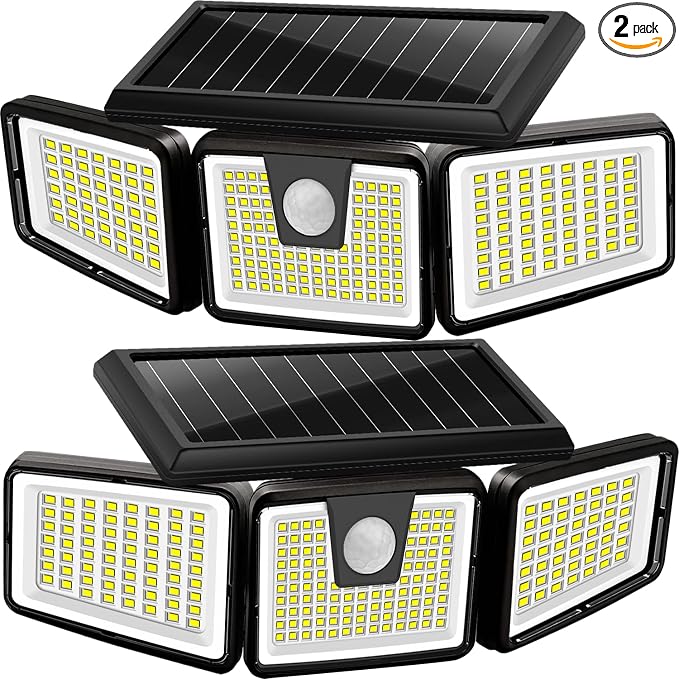 AmeriTop Solar Lights Outdoor, 2 Pack 233 LED High Brightness Cordless Solar by AmeriTop