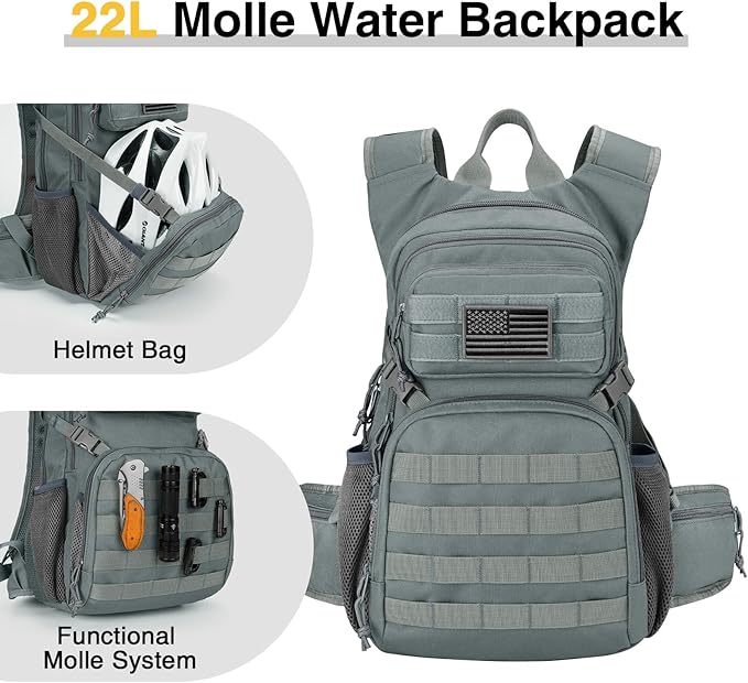 CVLIFE Hydration Backpack with 3L TPU Tactical Water Bladder, 22L Hiking - Image 2