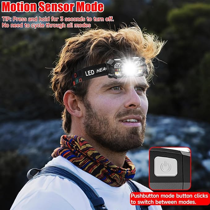 Headlamp Rechargeable 2Pack, 3000 Lumen Ultra-Light Bright Headlamp Flashlight - Image 4