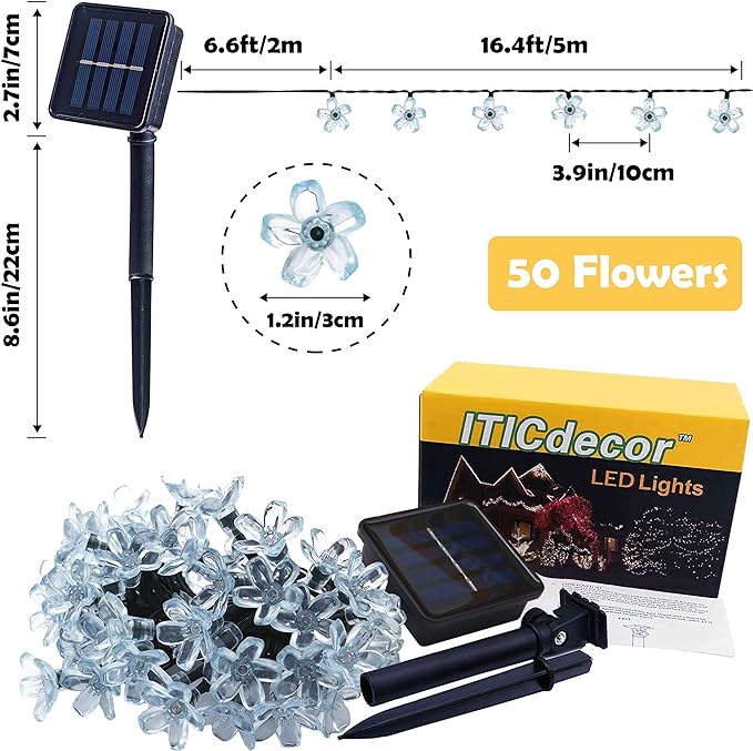 ITICdecor Solar Flower String Lights - Image 7
