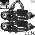 azamine LED Headlamp Rechargeable 2Pack, 99000 Lumens Bright Head Lamp by azamine