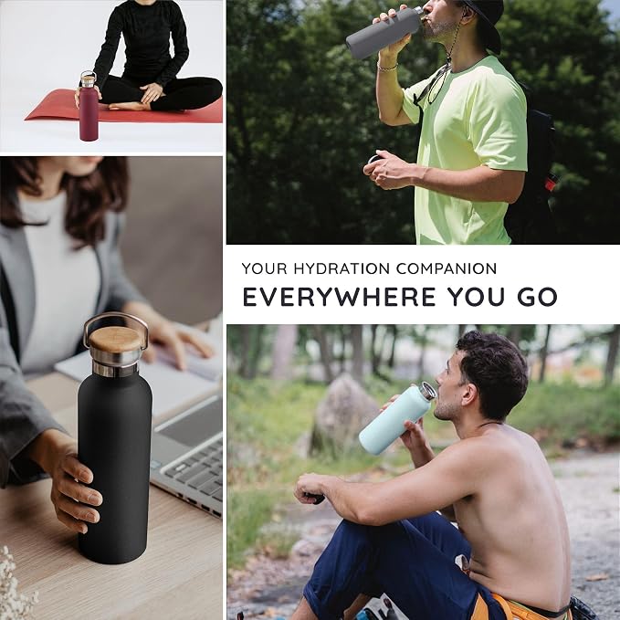 Bambaw 24 oz Insulated Water Bottle, Reusable Stainless Steel Water Bottles - Image 7