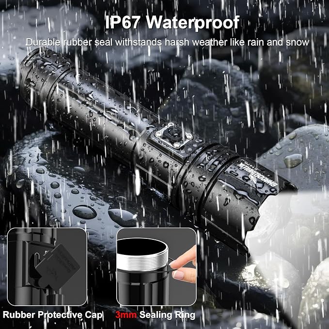 Flashlight 10000 High Lumens Rechargeable - 30W Super Bright LED Flash Light | - Image 7