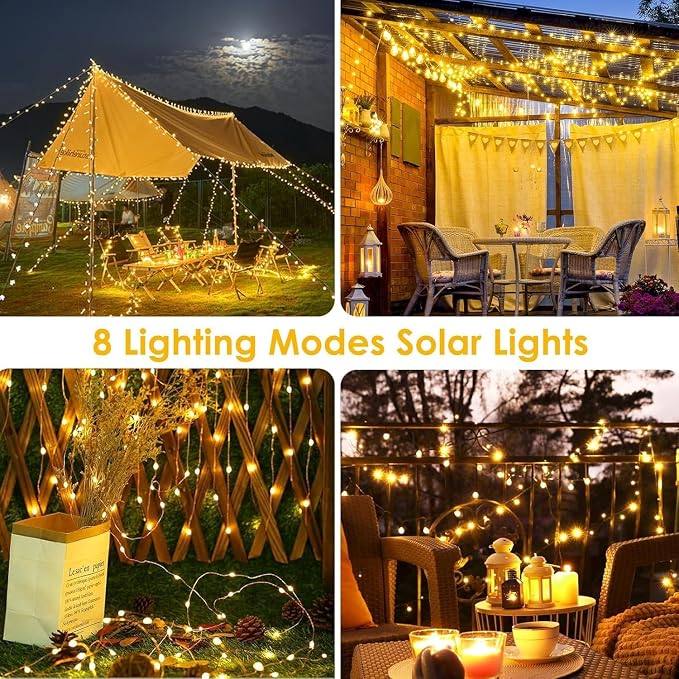 6-Pack Solar String Lights Outdoor, Extra-Long 600LED Solar Fairy Lights - Image 6