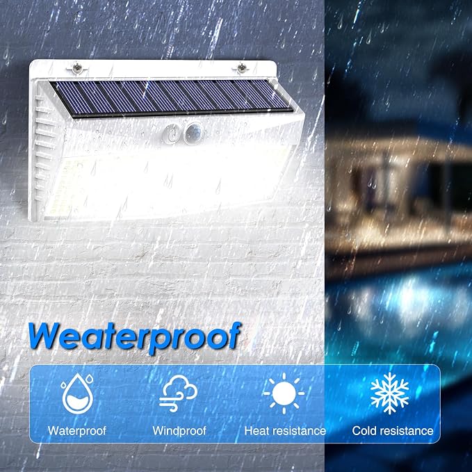 4 Pack 368 LED Solar Lights Outdoor Motion Sensor, Solar Fence Light - Image 3