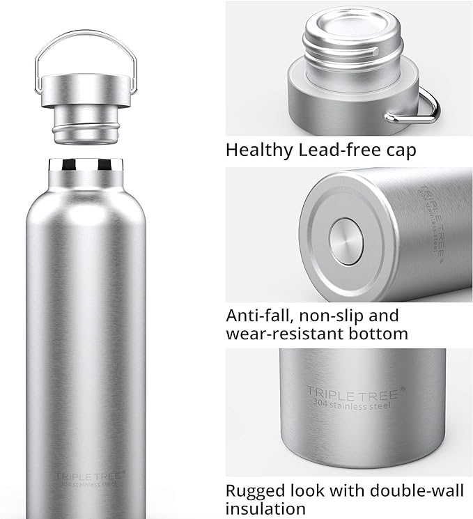 Triple Tree 34OZ Vacuum Insulated Stainless Steel Water Bottle, Double Wall - Image 5