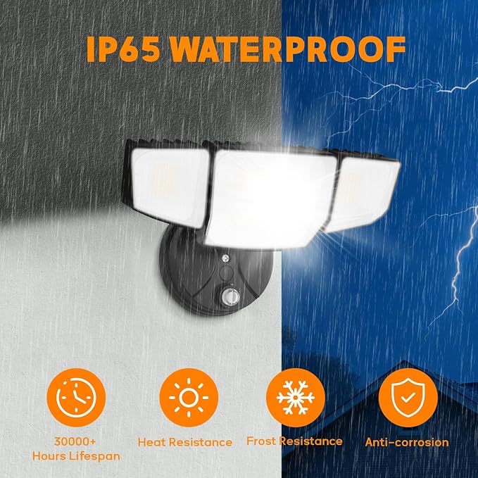 Abovizo 90W Flood Lights Outdoor, 10000LM Dusk to Dawn Outdoor Lighting - Image 6