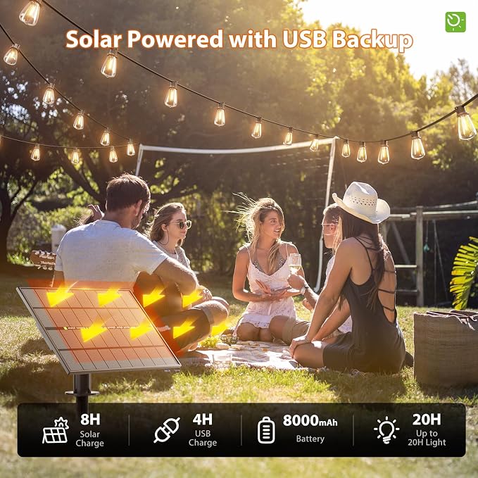 KYY 198FT Solar String Lights Outdoor Waterproof - Image 6