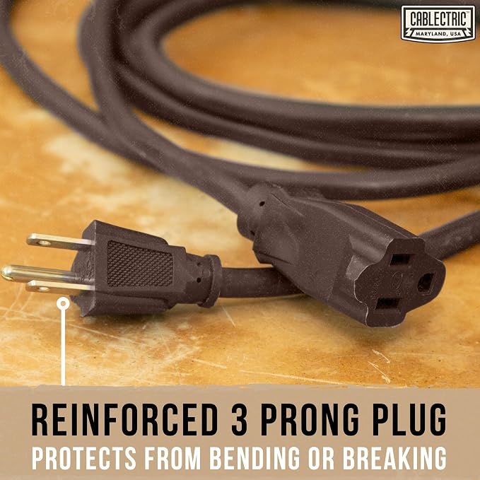 Brown 100' Extension Cord, 16/3 Heavy Duty Cable - Image 6