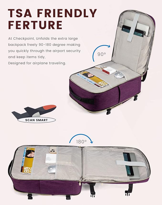 LOVEVOOK Travel Backpack for Women & Men 40L, Airline Approved Carry On - Image 8