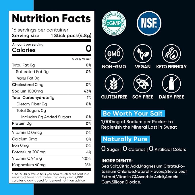 Venture Pal High Sodium Electrolyte Powder Packets | Sugar Free Hydration Drink - Image 8