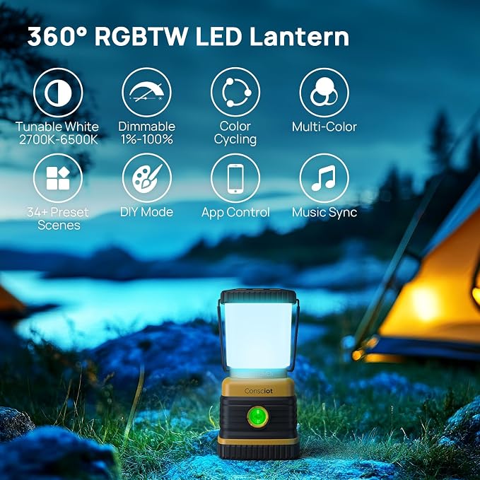 Consciot Smart RGBTW Battery Powered LED Lantern - Image 2