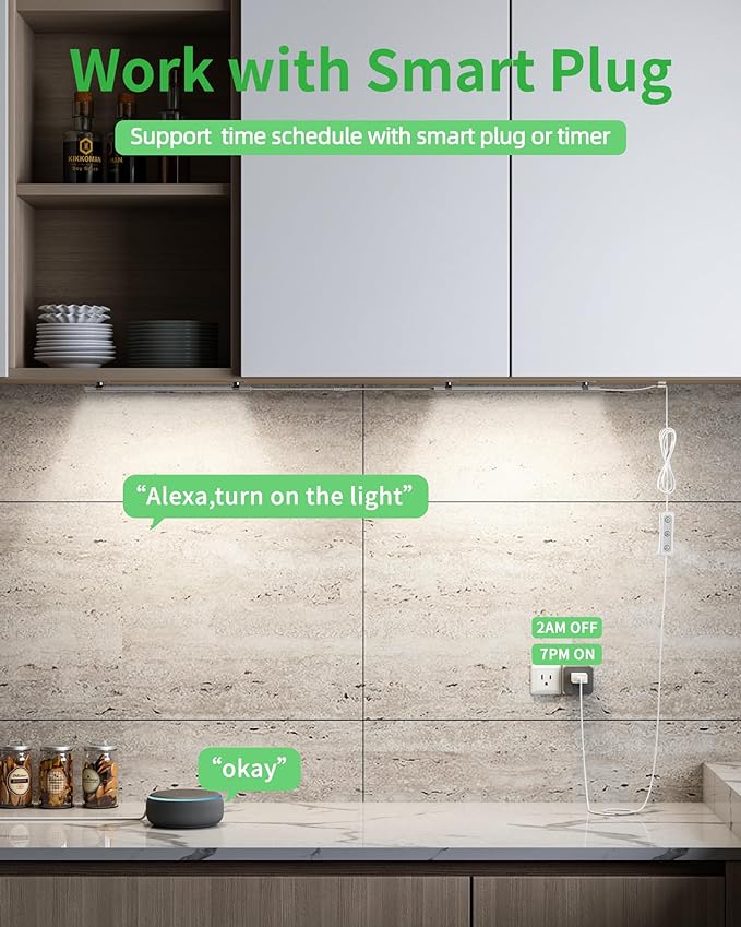 Plug-in Under Cabinet Lighting, Dimmable Under Counter Lights - Image 3