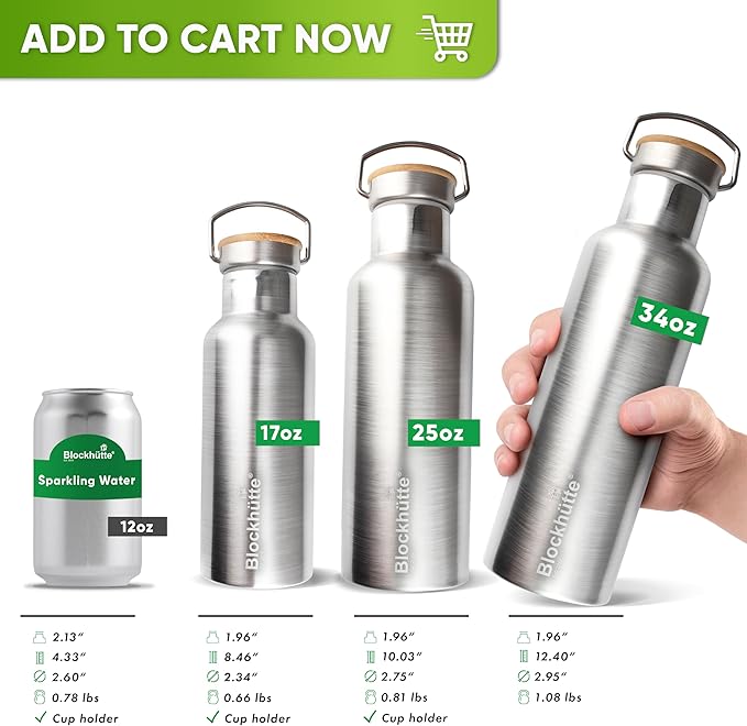 Blockhütte Insulated Custom Water Bottle 34 fl oz - Image 5