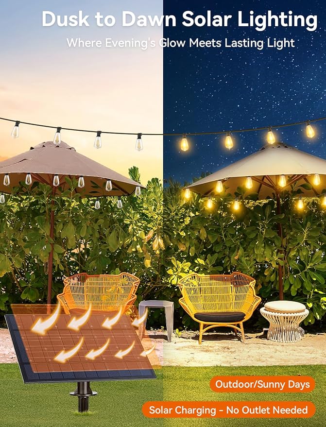 Brightever 150FT Solar String Lights Outdoor Waterproof - Image 6