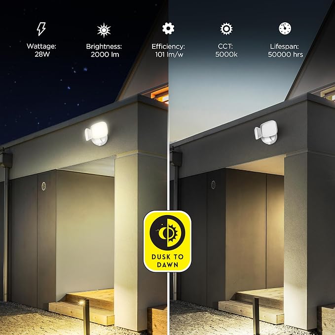 Feit Electric LED Security Light Outdoor, 28W LED Dusk to Dawn, Waterproof - Image 4