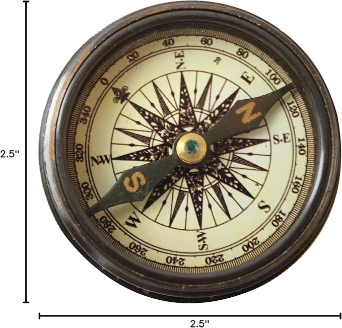 Marine Pocket Compass 1920 Vintage Brass Navigation Compass - Image 10