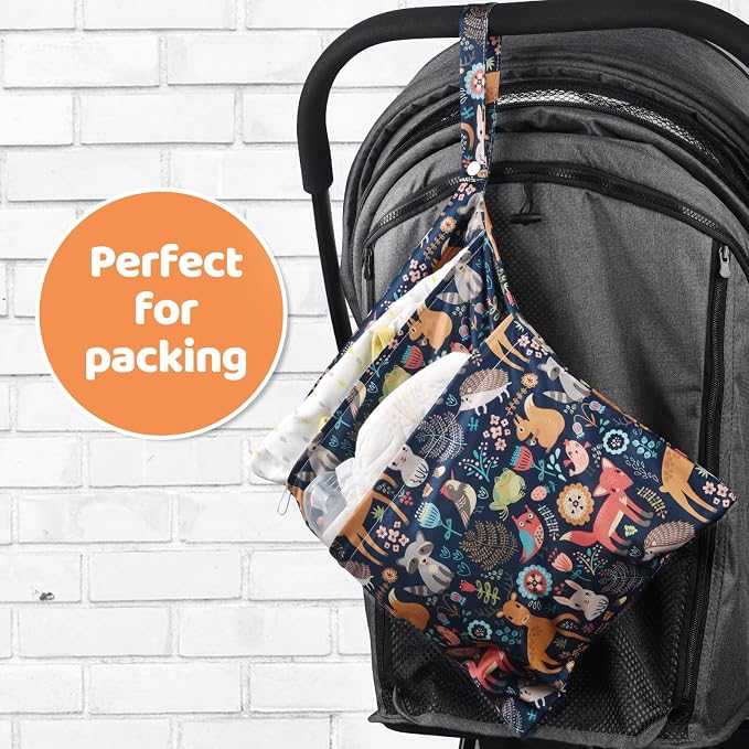 2pcs Cloth Diaper Wet Dry Bags Waterproof Reusable - Image 7