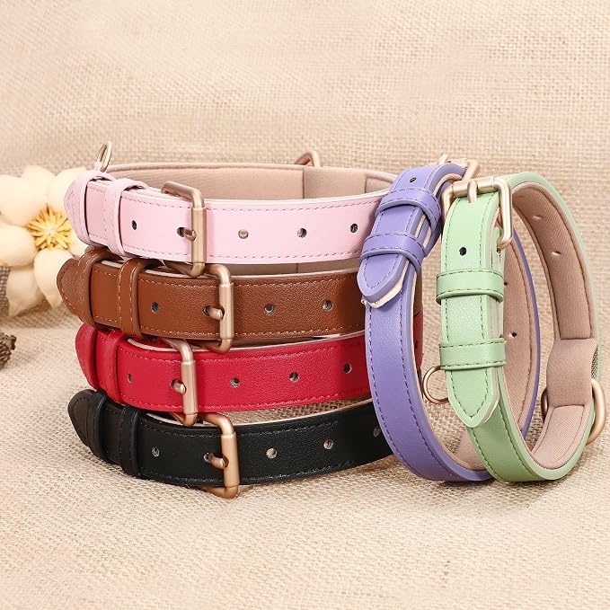 WHIPPY Leather Dog Collar for Small Medium Dog Adjustable Soft Breathable - Image 7