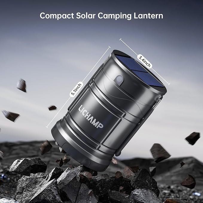 Lichamp 4-Pack Solar Camping Lantern, USB Rechargeable LED Lanterns Battery - Image 5
