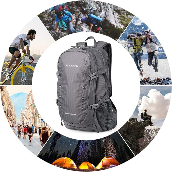 NODLAND Lightweight Backpack, Travel 40L Foldable Water-Resistant Daypack - Image 6
